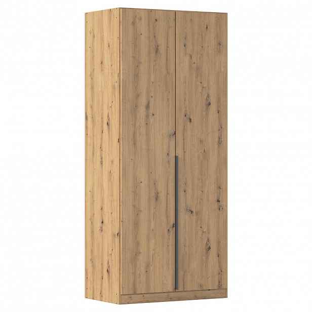 Rauch Möbel ŠATNÍ SKŘÍŇ S OTOČNÝMI DVEŘMI, tmavě šedá, dub artisan, 91/229/54 cm