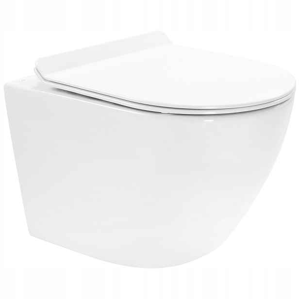 Závěsná Wc Mísa Carter Bílá Slim Rimless N2