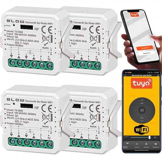 4x Ovladač Modul Dopuszkový Rolet Mini Rozměry Wifi Tuya Smart