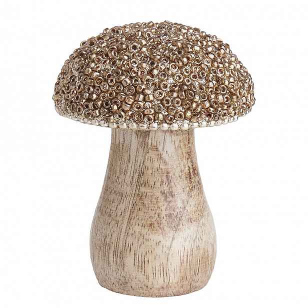 Butlers HARVEST LOVE Houba dřevěná s perličkami 7 cm