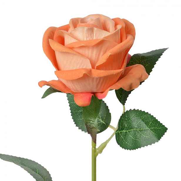 Oranžová umělá květina růže Rosea - 8*8*50 cm Clayre & Eef