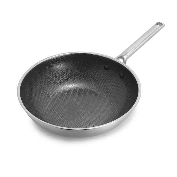 GreenPan Nerezová wok pánev s hybridním keramickým nepřilnavým povrchem Thermobond, kolekce Apex, 28 cm CC010199-001