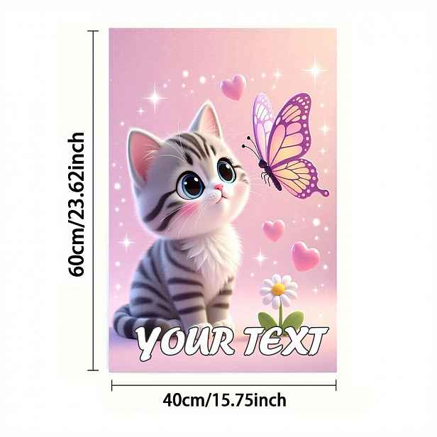 TEMU Personalizované 1ks 2ks ručníky, jednostranný tisk, obdélníkové 40×60 cm, 2D kreslené koťátka, měkké, pohodlné, odolné a bez zápachu, vhodné do