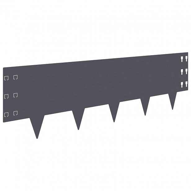 vidaXL Okraj trávníku 20 ks 100 x 30 cm Ocel Antracitová