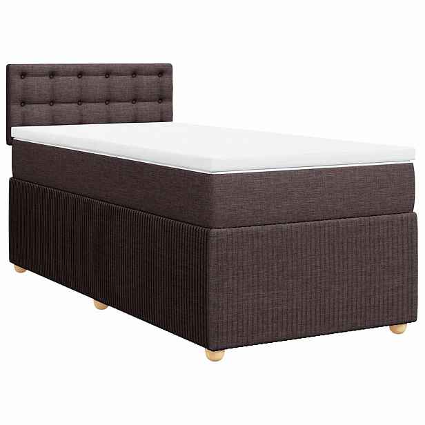 vidaXL Box spring postel s matrací tmavě hnědá 90x200 cm textil