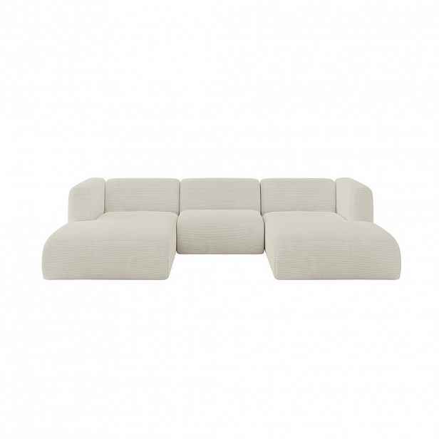 ALTDECOR SEDACÍ SOUPRAVA DO U MIRA-U1 317x179x70 Krémová Manšestr