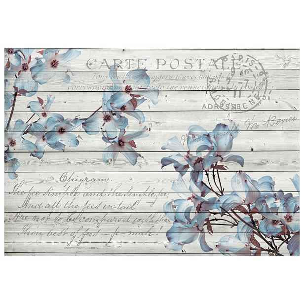 Fototapeta Květiny dřínu na dřevě vintage šedá vinylová 208x146 lepidlo
