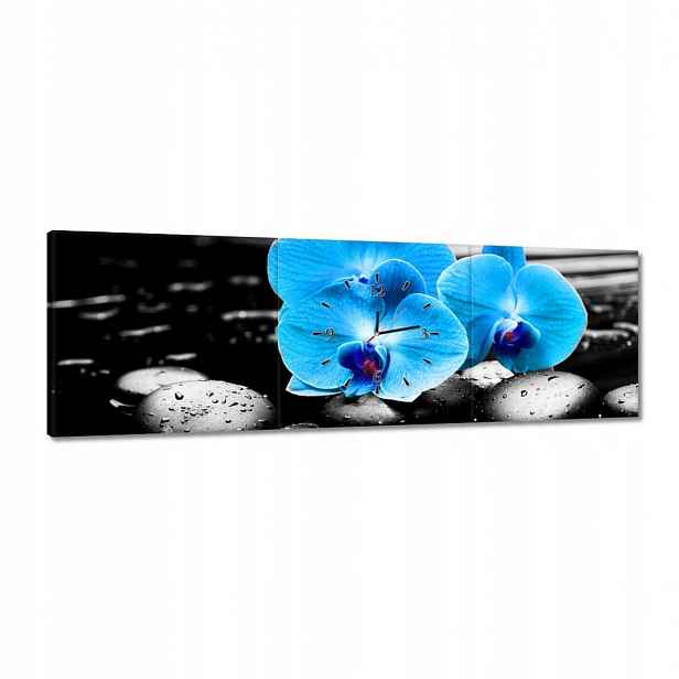 Hodiny 120x40 Modrý orchidej