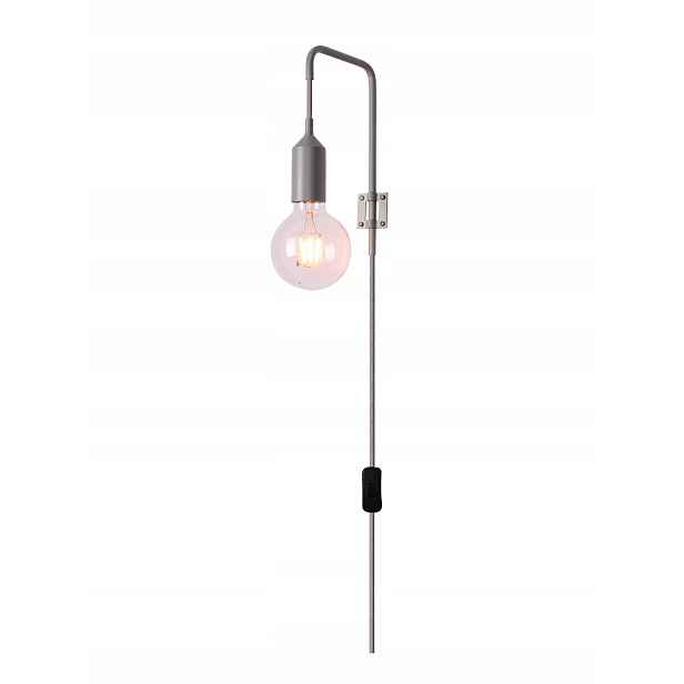 Industriální šedá nástěnná lampa na zeď