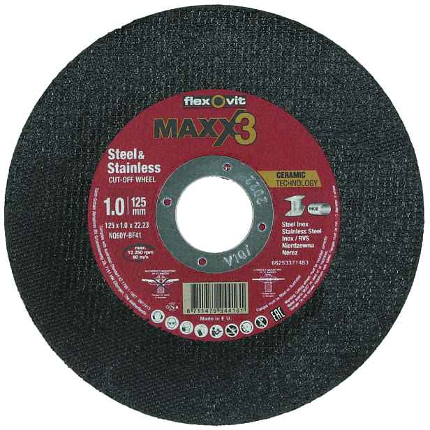 Kotouč řezný Flexovit Maxx3 NQ60Y-T41 125×22,23 mm