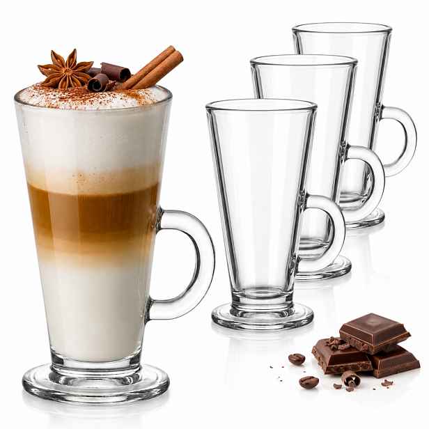 Sklenice Na Latte Cappuccino Čajové Nápoje Sada Sklenic Vysoké 12 ks