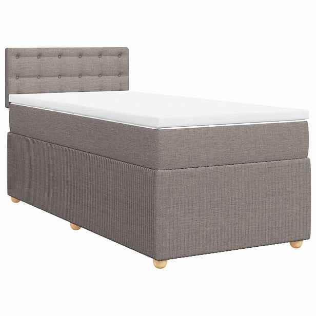 vidaXL Box spring postel s matrací taupe 90x200 cm textil