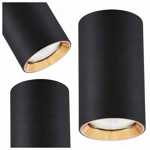 Tuba Na Omítku Spotová Kulatý Manacor 13 CM Černo-zlatá 1XGU10 Light Prestige