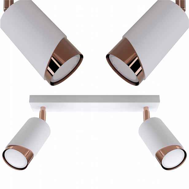 Závěsná Lampa Bragi Měděná Bílá 2xGU10 stropní svítidlo stropní nástěnný 2x40W
