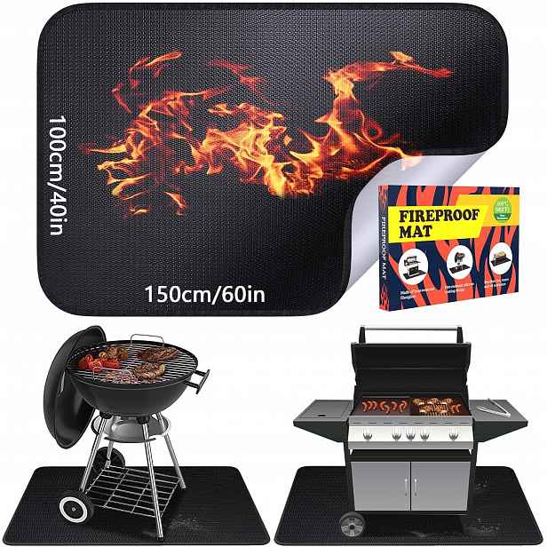 Nehořlavá Podložka Pod Gril 100×150 CM Ochranná Podložka Do 980°C