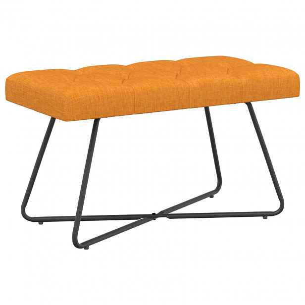 vidaXL Lavice s knoflíkovým prošíváním Tmavě žlutá 80 x 40 x 46 cm