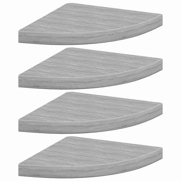 vidaXL Nástěnné rohové police 4 ks betonově šedé 35 x 35 x 3,8 cm MDF