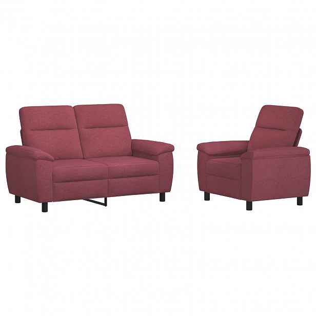 vidaXL Set pohovek 2 pcs Víno Červené Textil
