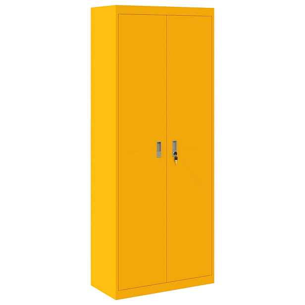 vidaXL Úložná skříňka Hořčicově žlutá 80 x 40 x 200 cm Ocel