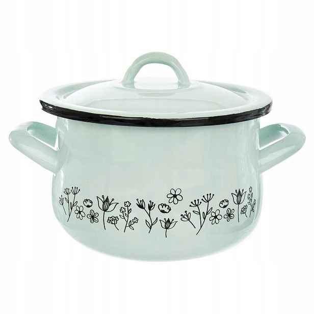Hrnec s poklicí modrý Louka 16 cm, 2,3 l