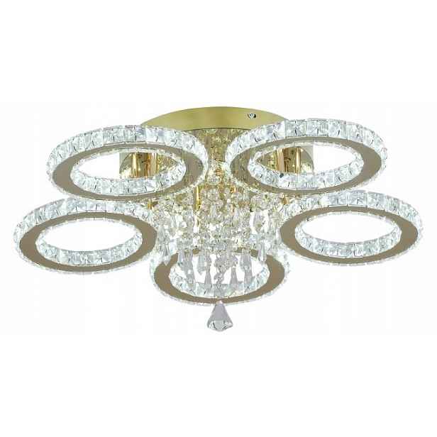 Stropní Led lampa Galaxy 5 Zlatá Tři proměnné barvy 50W křišťál