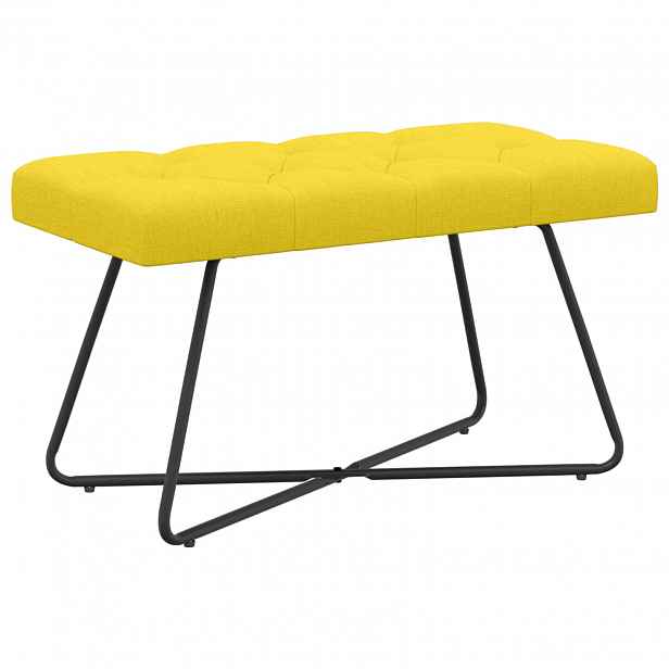 vidaXL Lavice s knoflíkovým prošíváním Světlá žlutá 80 x 40 x 46 cm