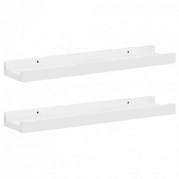 vidaXL Nástěnné police 2 ks bílé s vysokým leskem 40 x 9 x 3 cm