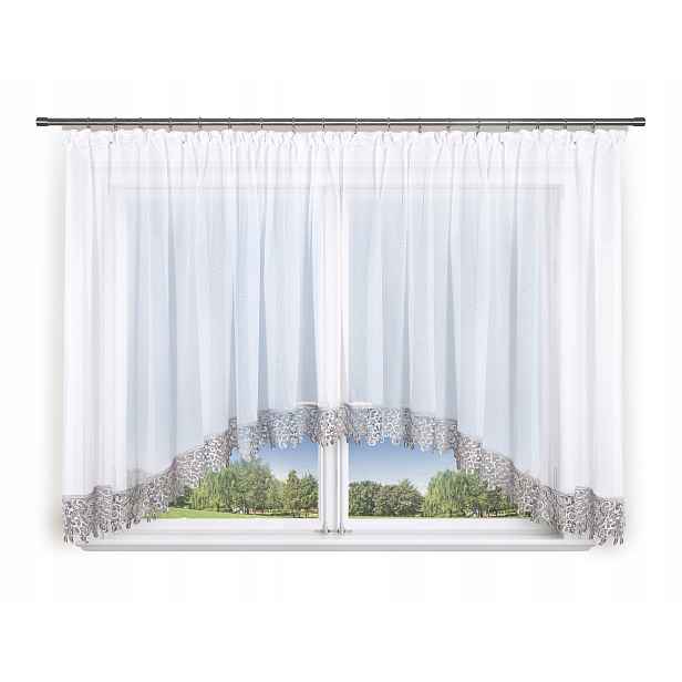 Záclona 500x120, oblouk, markýza, guipure 15 cm – šedá