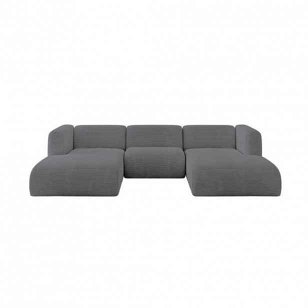 ALTDECOR SEDACÍ SOUPRAVA DO U MIRA-U1 317x179x70 Tmavě šedá Manšestr