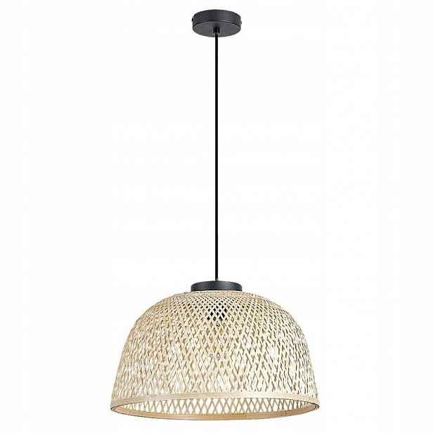 Černá závěsná lampa Rattan skandinávská nad jídelní stůl Rabalux