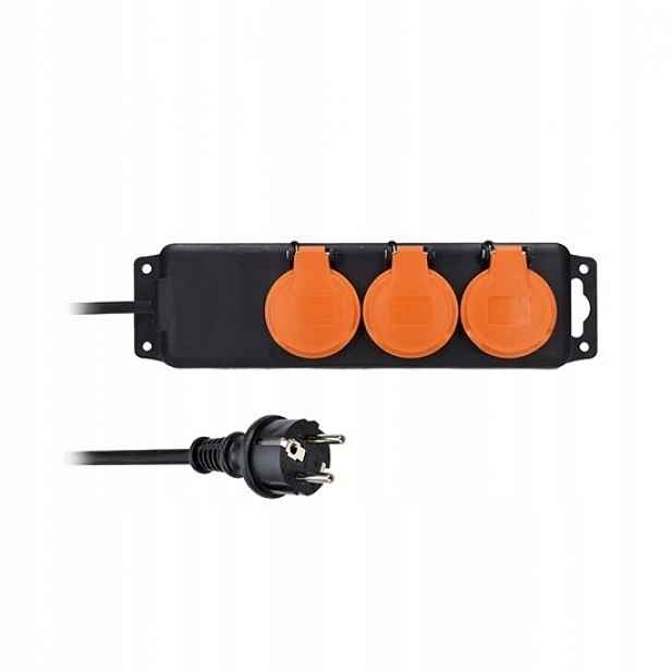 Prodlužovací přívod venkovní 230V/10A 10m, 3 zásuvky, 3x1mm2, IP44