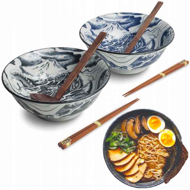 Sada košíčků Naběračky a Tyčinky Na Polévku a Těstoviny Ramen Motiv Dragon