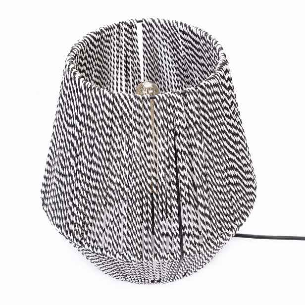 Stojací lampa Boho zebra, pletená,