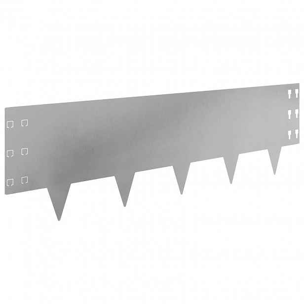 vidaXL Okraj trávníku 10 ks 100 x 30 cm Ocel Stříbrná