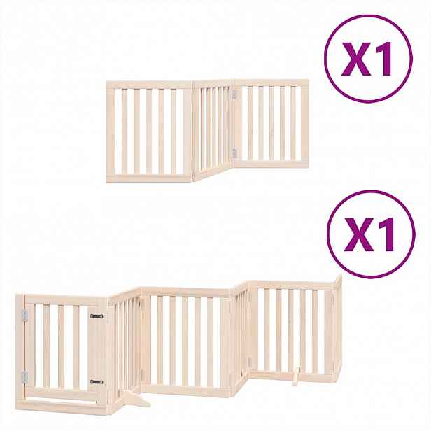 vidaXL Zábrana pro psy s dvířky skládací 9 panelů 450 cm topol