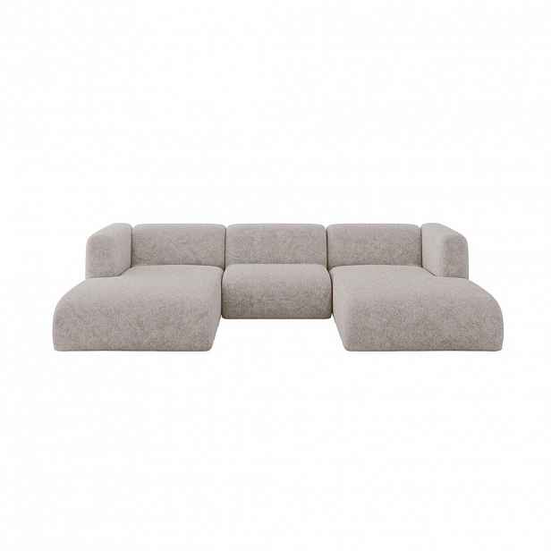 ALTDECOR SEDACÍ SOUPRAVA DO U MIRA-U1 317x179x70 Světle šedá Velur