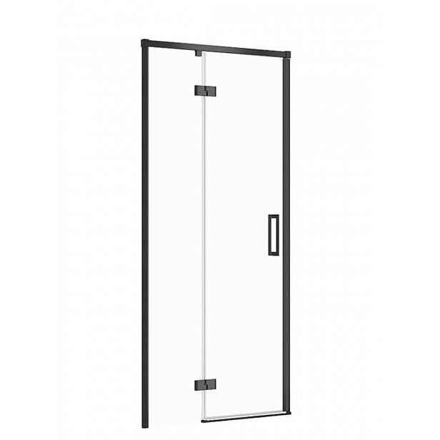 Cersanit Larga - Sprchové dveře 90x195 cm, levé, černá/čiré sklo S932-128