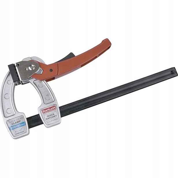 Fortum svěrka ráčnová Ru 200*80mm zesílená, upínací síla 300kg 4755002