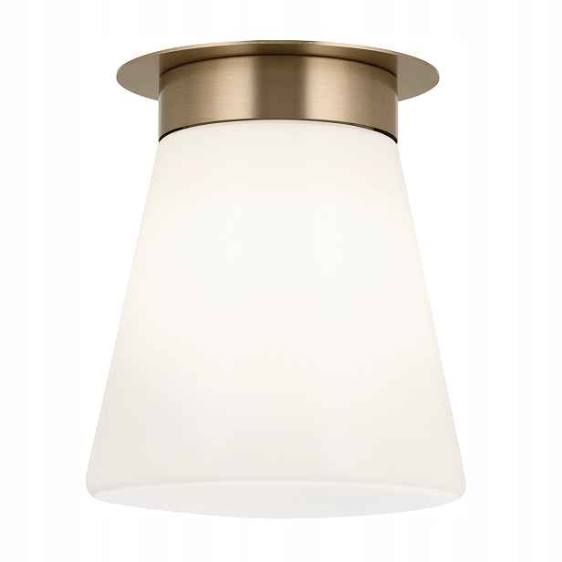 Stropní svítidlo zlatá skleněná bílá lampa do předsíně šatníku Kichler