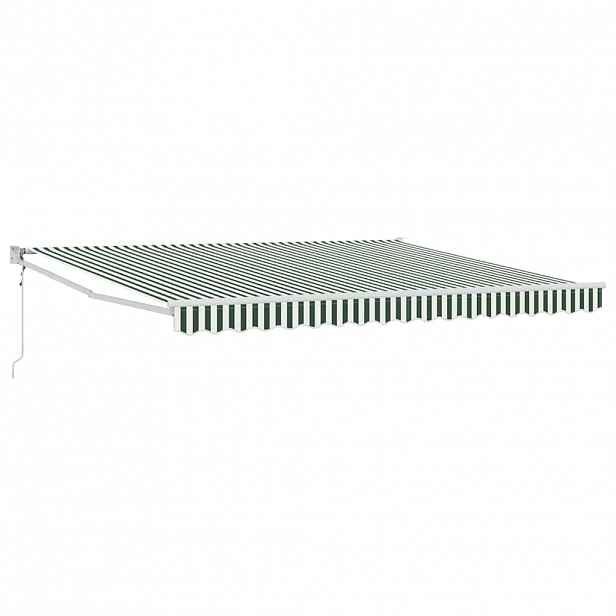 vidaXL Stahovací markýza Zelená 400 × 300 cm Polyester a kov