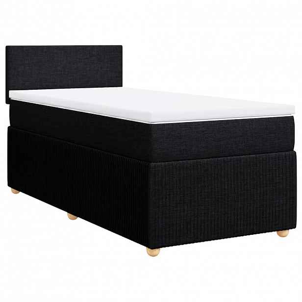 vidaXL Box spring postel s matrací černá 100 x 200 cm textil