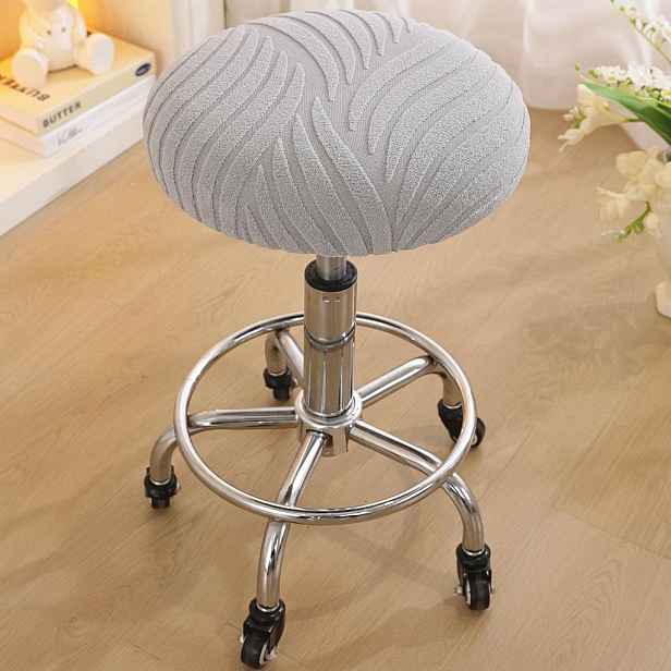 TEMU Plně Objímající Kryt Kulaté Stoličky | 360° Plné Pokrytí, Elastický Pás se Zámkem na Šňůrku, Vráskám Odolný Polyester, Vhodný pro Stoličky s