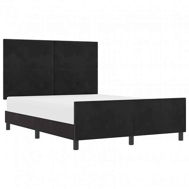 vidaXL Postel s boxspringem s čelo Černá 140 x 200 cm samet