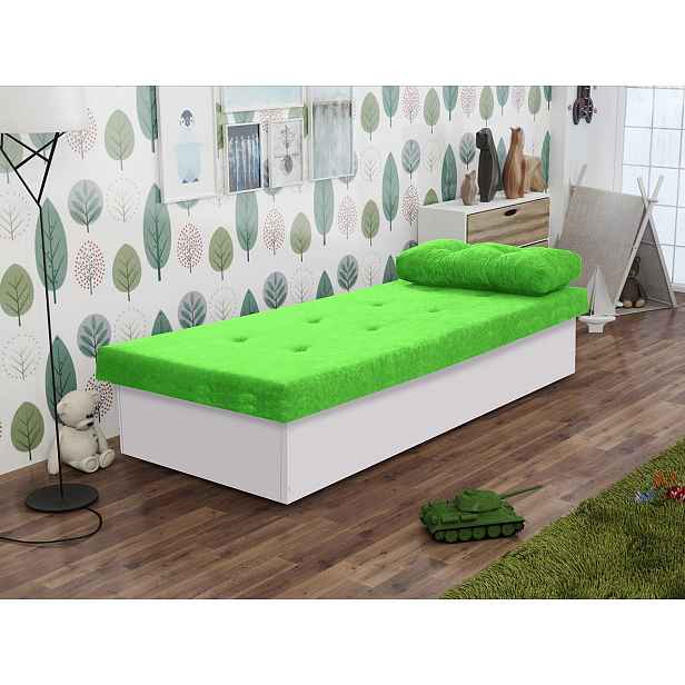 Dětská válenda s úložným prostorem 80x190 SENOMA 1 - bílá / zelená