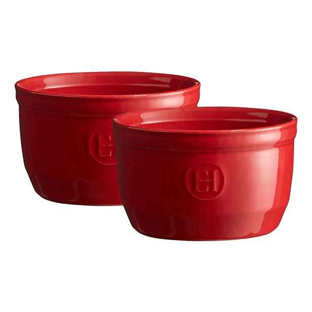 Emile Henry Burgundy Sada 2 ks ramekinů, 10 cm, červená