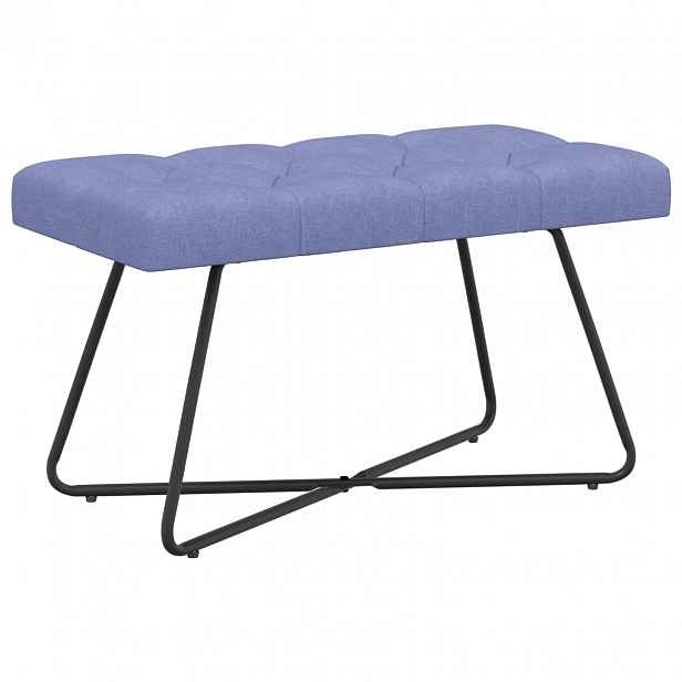 vidaXL Lavice s knoflíkovým prošíváním Modrá džínovina 80 x 40 x 46 cm
