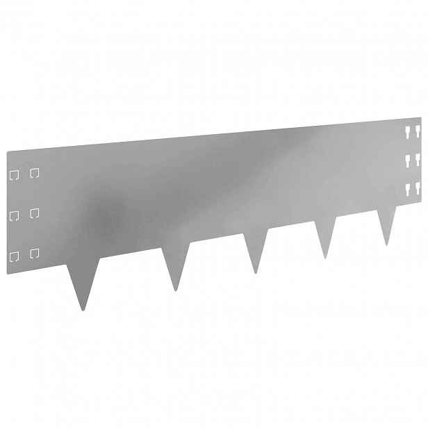 vidaXL Okraj trávníku 10 ks 100 x 30 cm Ocel Stříbrná