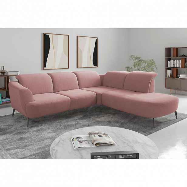 Sit & More ROHOVÁ SEDAČKA, textil, starorůžová