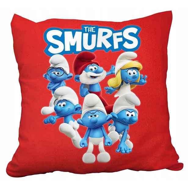 Polštář Červený The Smurfs Smerfy Dárek Pro Dítě Dárek Jméno