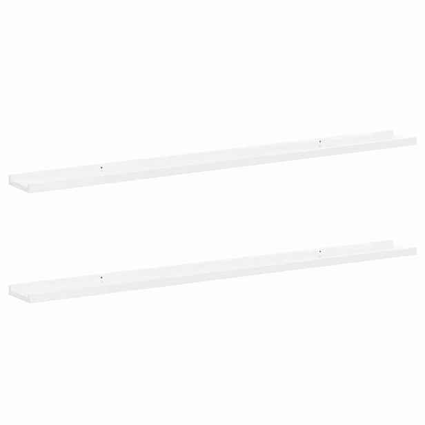 vidaXL Nástěnné police 2 ks bílé s vysokým leskem 115 x 9 x 3 cm